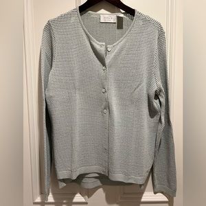 Dana B & Karen knit cardigan and camisole set in light blue